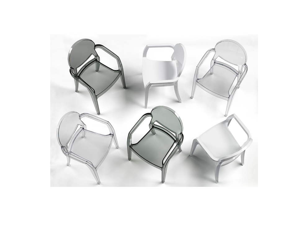 Scab Design Sedia Igloo Chair In Policarbonato Made In Italy - Set Di 2, Colore Trasparente Fumè, Design Moderno, Portata Max 100 Kg - 4