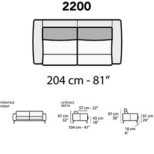 Divano 2 Posti L.204Cm