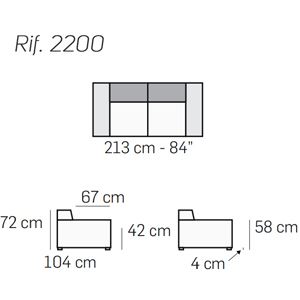 Divano 2 Posti L.213Cm