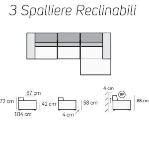 3 Spalliere Reclinabili [+€1450,00]