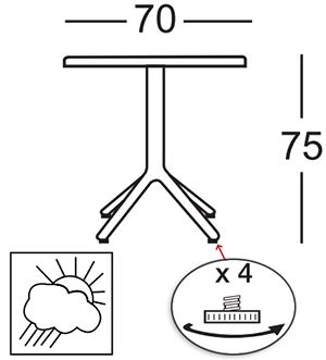 70cm x 70cm