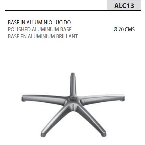 Base Alluminio Lucido Ø70/Braccioli neri [+€43,00]