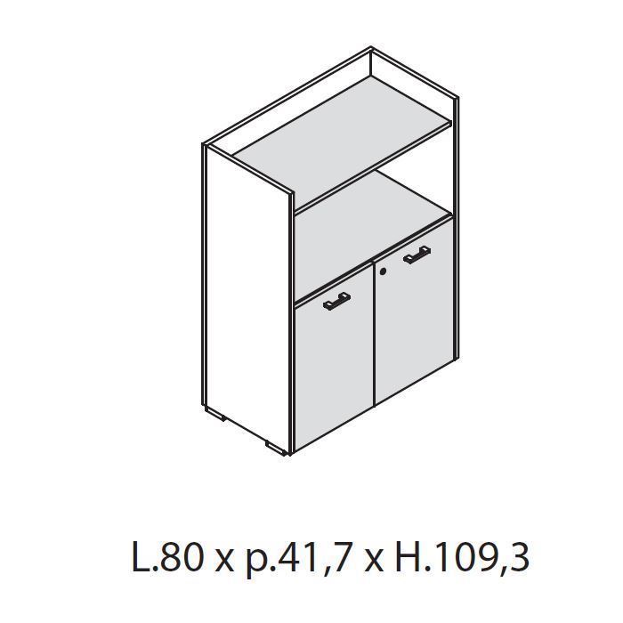Mobile Medio con Ripiano e 2 Ante con serratura [+€46,00]