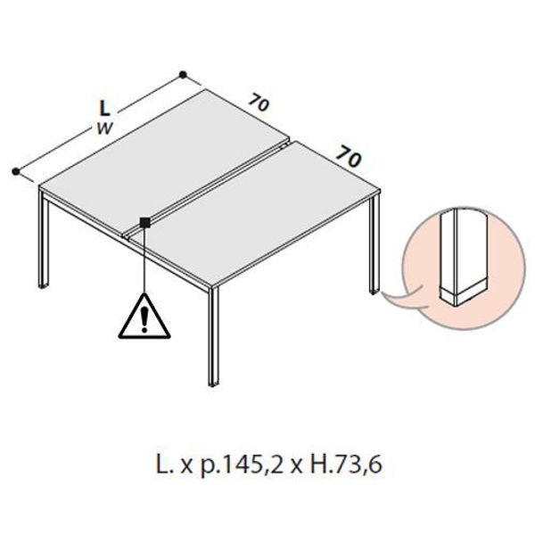 Oxi_R | Bench con P. 145,2Cm con gambe a ponte