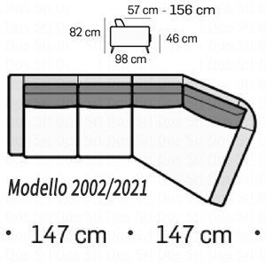 Divano 2 posti con trapezio DX