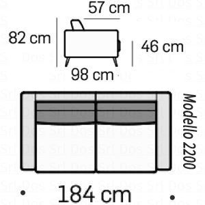 Divano 2 Posti L.184Cm