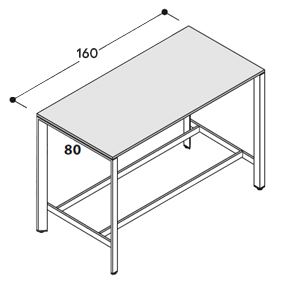 L.160cm x P.80cm x H.105cm