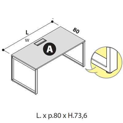 Scrivania con Top Access [+€57,00]