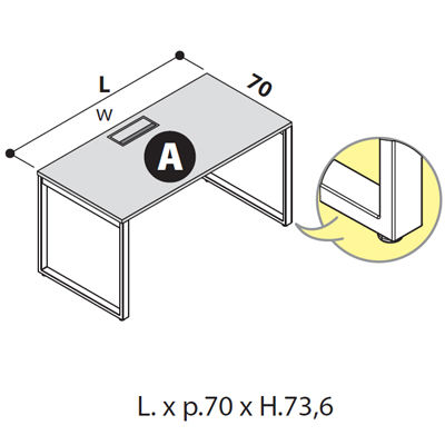 Scrivania con Top Access [+€57,00]