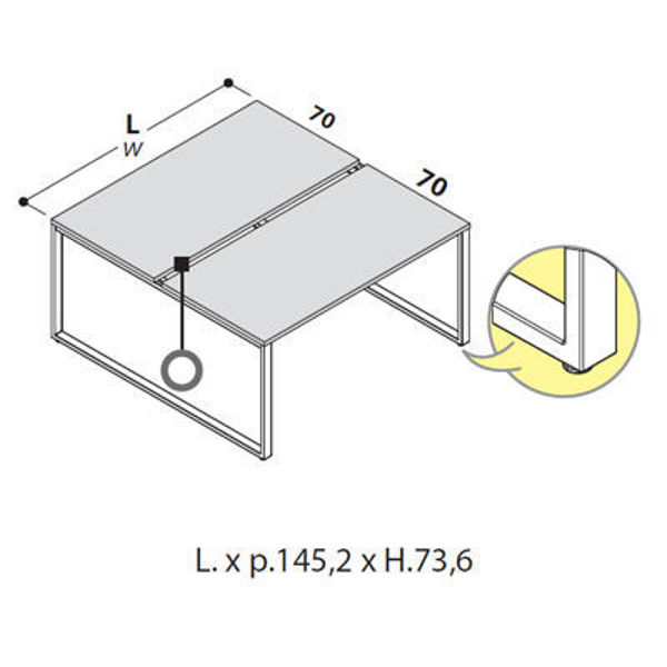 Immagine di Oxi_L  111378-111381 | Bench con P. 145,2Cm con gambe a Loop