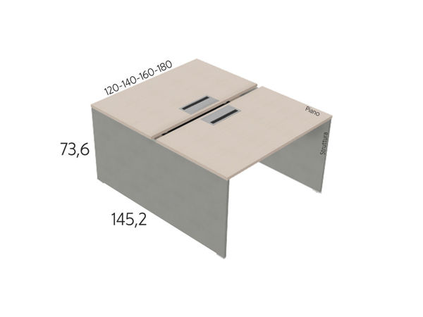 	Oxi_P 111065: Bench Pannellato con Top Access e Vaschetta Portacavi